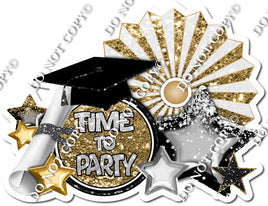 Gold Time To Party Statement with Fan w/ Variant