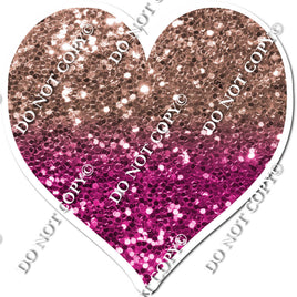 Sparkle - Rose Gold & Hot Pink Ombre Heart