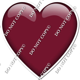Flat - Burgundy Heart - Style 1