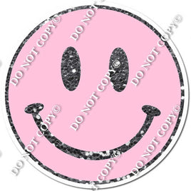 Sparkle Silver & Baby Pink Smiley Face w/ Variants