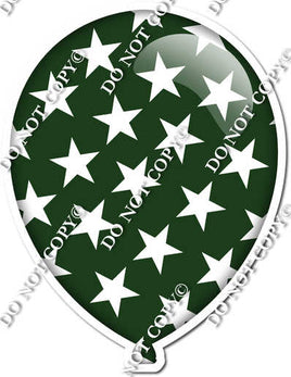 Flat Hunter Green with Star Pattern Balloon