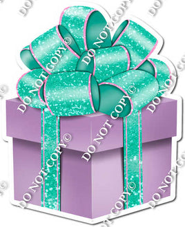Sparkle - Lavender Box with Mint & Baby Pink Ribbon Present - Style 2