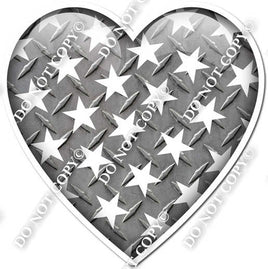Diamond Plate with Star Pattern Heart