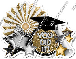 Gold You Did It Statement with Fan w/ Variant