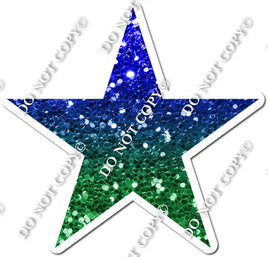 Sparkle - Blue & Green Ombre Star