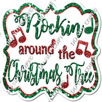 Rockin' Around The Christmas Tree Statement Tan Background