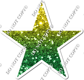 Sparkle - Yellow & Green Ombre Star