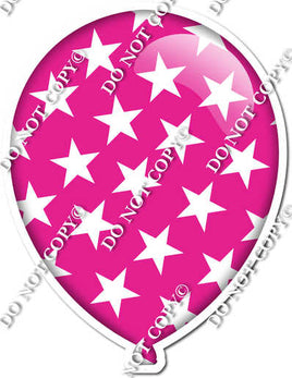 Flat Hot Pink with Star Pattern Balloon