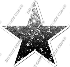 Sparkle - Light Silver & Black Ombre Star