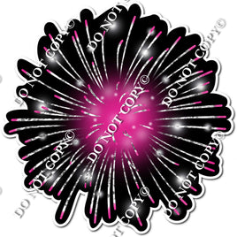 Light Silver & Hot Pink Firework - Black Background w/ Variants