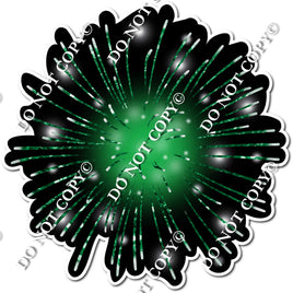 Green Firework - Black Background w/ Variants