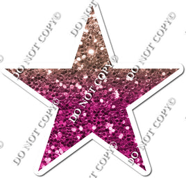 Sparkle - Rose Gold & Hot Pink Ombre Star