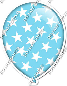Flat Baby Blue with Star Pattern Balloon