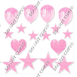16 pc Baby Pink Sparkle Flair Set Flair-hbd0372