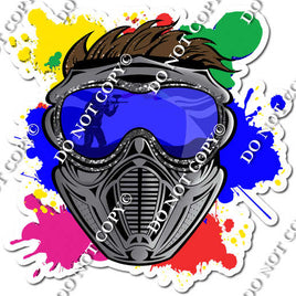 Blue - Paintball Mask & Splatter w/ Variants