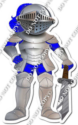 Blue Armor Suit Holding Sword w/ Variant
