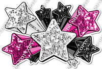 XL Star Bundle - Light Silver, Black, Hot Pink