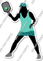Teal & Mint Female Pickle Ball Player w/ Variant