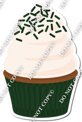 Flat Hunter Green Cupcake