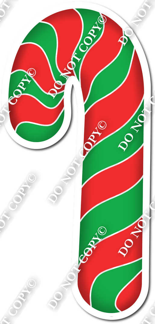 Flat Red & Green Candy Cane| Sign Swag USA