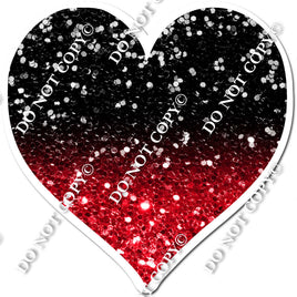 Sparkle - Red & Black Ombre Heart
