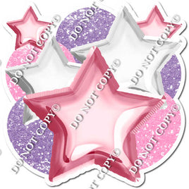 Lavender & Baby Pink Balloon & star bundle