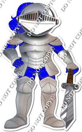 Blue Armor Suit Holding Sword Cut Out w/ Variant