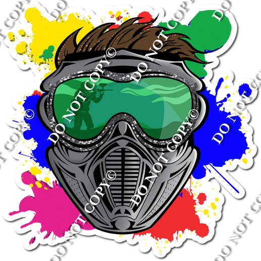 Green Paintball Mask & Splatter w/ Variants Sign Swag USA