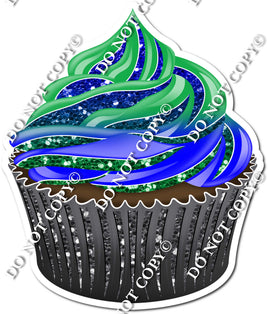 Chocolate Cupcake - Green & Blue Ombre w/ Variants