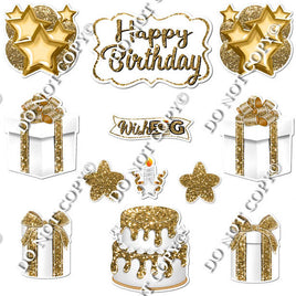 12 pc Quick Sets #2 - White & Gold Flair-hbd0351