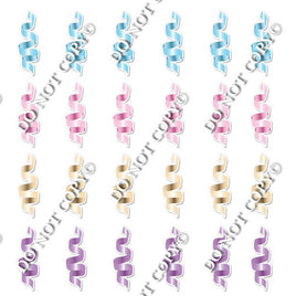 24 pc Flat - Baby Blue, Baby Pink, Champagne, Lavender Streamers