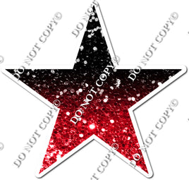 Sparkle - Red & Black Ombre Star
