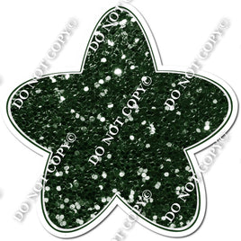 Rounded Sparkle Hunter Green Star