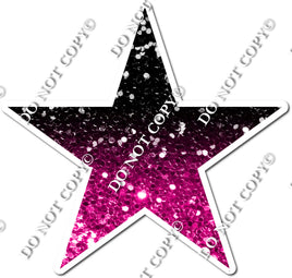 Sparkle - Hot Pink & Black Ombre Star