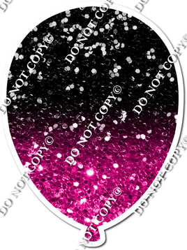 Sparkle - Black & Hot Pink Ombre Balloon