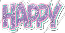 Mint, Lavender & Baby Pink Sparkle Happy Statements w/ Variant