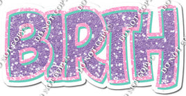 Mint, Lavender & Baby Pink Sparkle Birth Statements w/ Variant