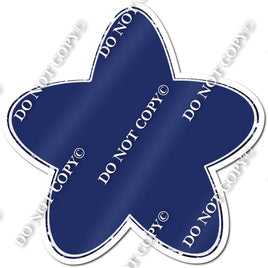Rounded Flat Navy Blue Star