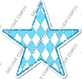 Flat Blue Checkered Star