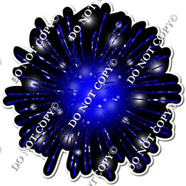 Blue Firework - Black Background w/ Variants