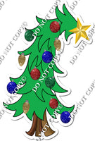 Flat Green Leaning Christmas Tree w/ Variants