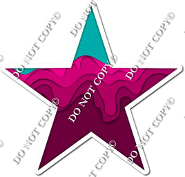 Teal & Pink Layered Star
