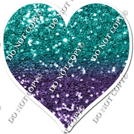 Sparkle - Teal & Purple Ombre Heart