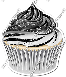 Vanilla Cupcake - Light Silver & Black Ombre w/ Variants