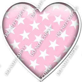 Flat Baby Pink with Star Pattern Heart