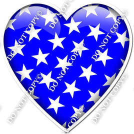 Flat Blue with Star Pattern Heart