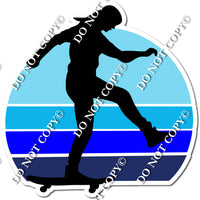 Skater Silhouette with Flat Blue Background w/ Variant