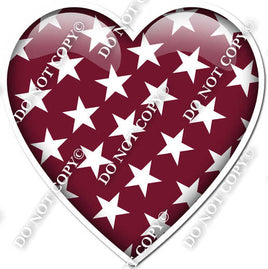 Flat Burgundy with Star Pattern Heart