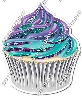 Vanilla Cupcake - Purple & Teal Ombre w/ Variants
