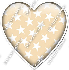 Flat Champagne with Star Pattern Heart